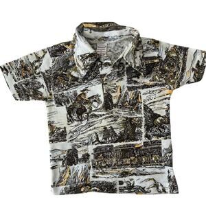 Rare 1960s Antique Vintage Kids Size 4 Shirt Cowboy Western Wild West Sheriff